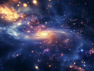 Wall Mural - Black hole, wormhole, vortex, spiral nebula in deep space and cosmos, part of the Universe on abstract background