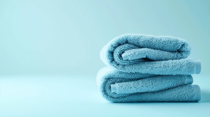 Poster - A pile of cerulean cloths waiting to embrace you with warmth and comfort within the walls of your home
