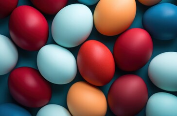 Sticker -  a group of red, white, and blue eggs with one egg in the middle of the group and one egg in the middle of the group of the group.