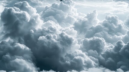 Wall Mural - a black and white photo of a plane flying in the sky above a lot of clouds with a plane flying in th