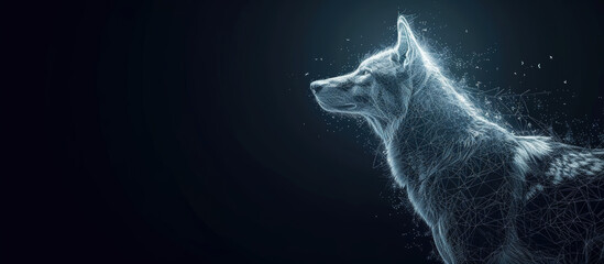 Digital Low Poly Wolf Illustration