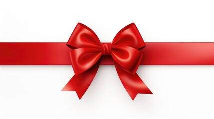 Wall Mural - Red ribbon bow isolated on white background.