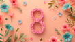 cover for the website for the eighth of March, number 8 made of flowers on a pink background