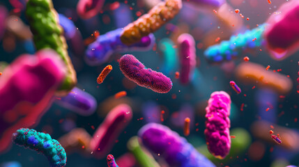 a close up of colorful bacteria