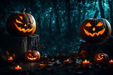 Halloween Jack O Lantern With Pumpkins