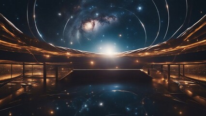 Wall Mural - night sky and stars space warp travel through a universe filled with stars.