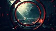 © horace - Mysterious circle structure with debris in a dystopian environment