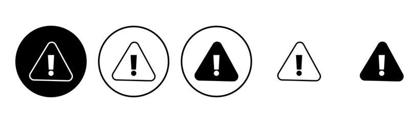 Exclamation danger sign. attention sign icon set. Hazard warning attention sign