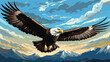 Vector eagle in the sky vector 2D illustration.