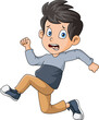 Cute little boy cartoon running