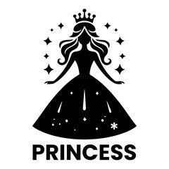 Canvas Print - minimal princes brand logo concept, clipart, symbol, black color silhouette