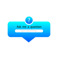 Ask me question social media sticker. Template icon, user interface question sign. Vector illustration. EPS 10.