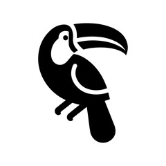 Wall Mural - minimal toucan bird logo concept, clipart, symbol, black color silhouette