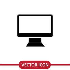 Poster - Monitor icon vector simple flat trendy style illustration on white background..eps