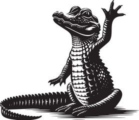 Wall Mural - Waving Baby Alligator