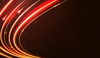 Leinwandbilder - Red light streak, fiber optic, speed line, futuristic background for 5g or 6g technology wireless data transmission, high-speed internet in abstract. internet network concept. vector design.