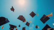 © KhaizanGraphic - Graduation caps thrown in the air