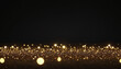 Bokeh wallpaper with golden particles and lights on black background