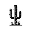 Cactus Logo Monochrome Design Style
