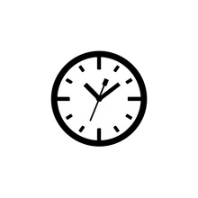 Clock Logo Monochrome Design Style
