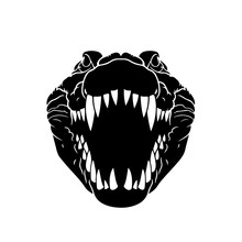 Crocodile Mouth Logo Monochrome Design Style