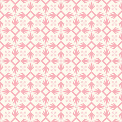 Wall Mural - Geometric Flowers Vector Seamless Pattern