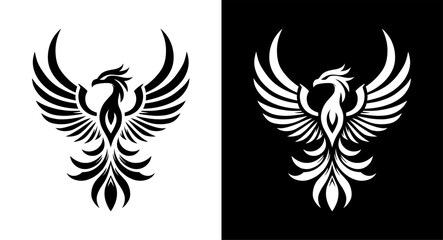 Wall Mural - phoenix logo - black - artwork 1