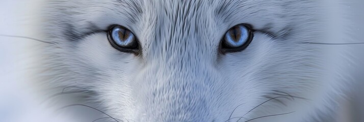 Wall Mural - Closeup of arctic fox eyes. Animal photograph made with generative AI