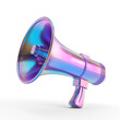 © KimlyPNG - 3d metalic render of megaphone promo icon, on transparency background PNG