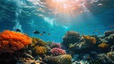 Fototapeta Do akwarium - Underwater coral reef