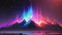 Abstract Beautiful Aurora Borealis Sky At North Of The Earth Background.