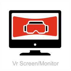 Sticker - Vr Screen and display icon concept