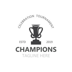 Trophy Logo winner, Sports Tournament Championship Cup Design. minimalist emblem sport, club shop simple icon design