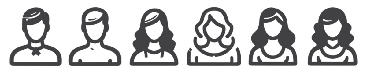 User symbol set line icon illustration