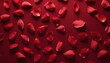 Red petals on scarlet silk bed 