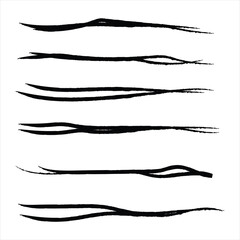 Sticker - Lines hand drawn paint brush stroke. Vector set isolated on white. Collection of distressed, doodle, pen and pencil lines. Hand drawn scribble. Black border with white artboard.