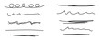 © World Stock - Hand drawn line set. Sketch scribble pencil stroke style. Horizontal wave and zigzag doodle line with white background.