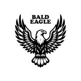 Fototapeta  - Bald eagle silhouette icon logo vector illustration.