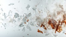  A Group Of Pieces Of Glass That Have Been Blown In The Air With A Lot Of Smoke Coming Out Of The Top Of The Pieces Of The Pieces Of The Glass.