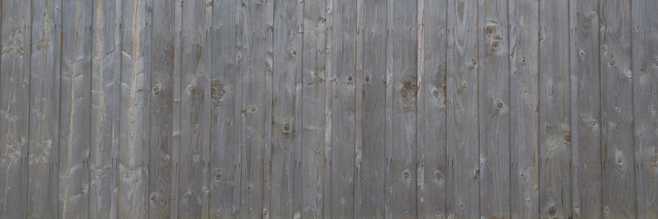 Sticker - gray wood panoramic background close up header of wall grey made of wooden planks