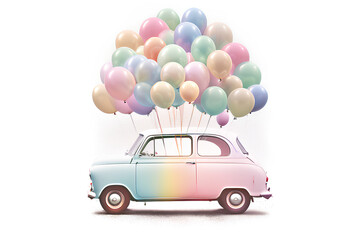  Generative AI
There are various colored balloons hanging from the car