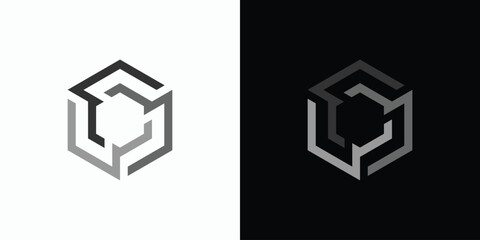 Poster - Hexagon abstract line illustration vector logo design.