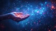 Glowing Hand in the Universe A Celestial Celebration of the Full Moon Generative AI