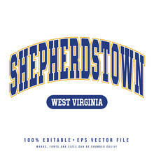Shepherdstown Text Effect Vector. Editable College T-shirt Design Printable Text Effect Vector	