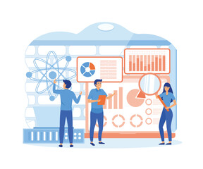 Wall Mural - data science concept. online data storage technologies. financial forecast, market research. flat ve