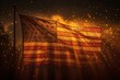 Glowing American Flag in the Dark Generative AI