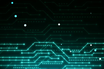 Aufkleber - Abstract digital blue circuit grid background. Landing page concept. Technology, innovation and ai concept. 3D Rendering.