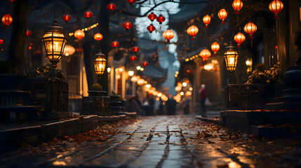 Chinese new year lanterns in china town.