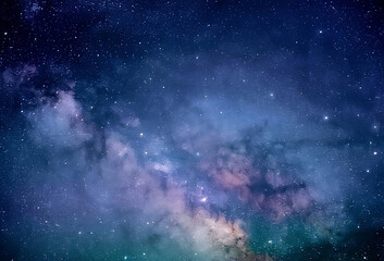 Wall Mural - Night sky with stars and nebula background, billions of galaxies in the deep space of the universe