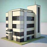 Fototapeta Konie - Bauhaus style buildings Generative AI 